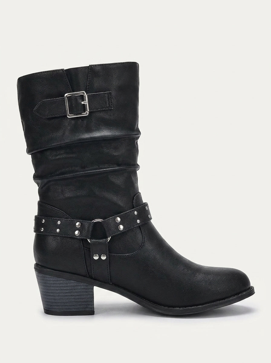 BIKER BOOTS THICK HEEL