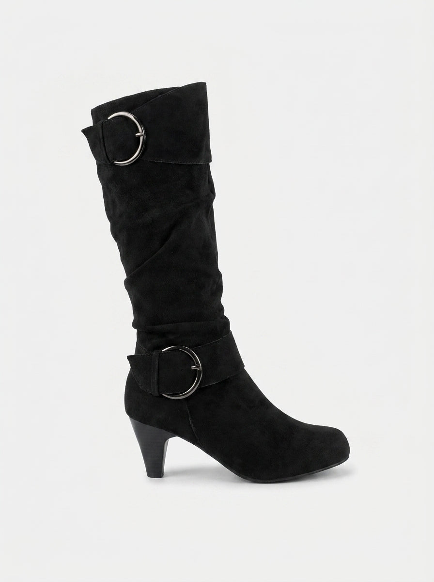 SUEDE ELEGANT BOOTS ZIPPER KNEE