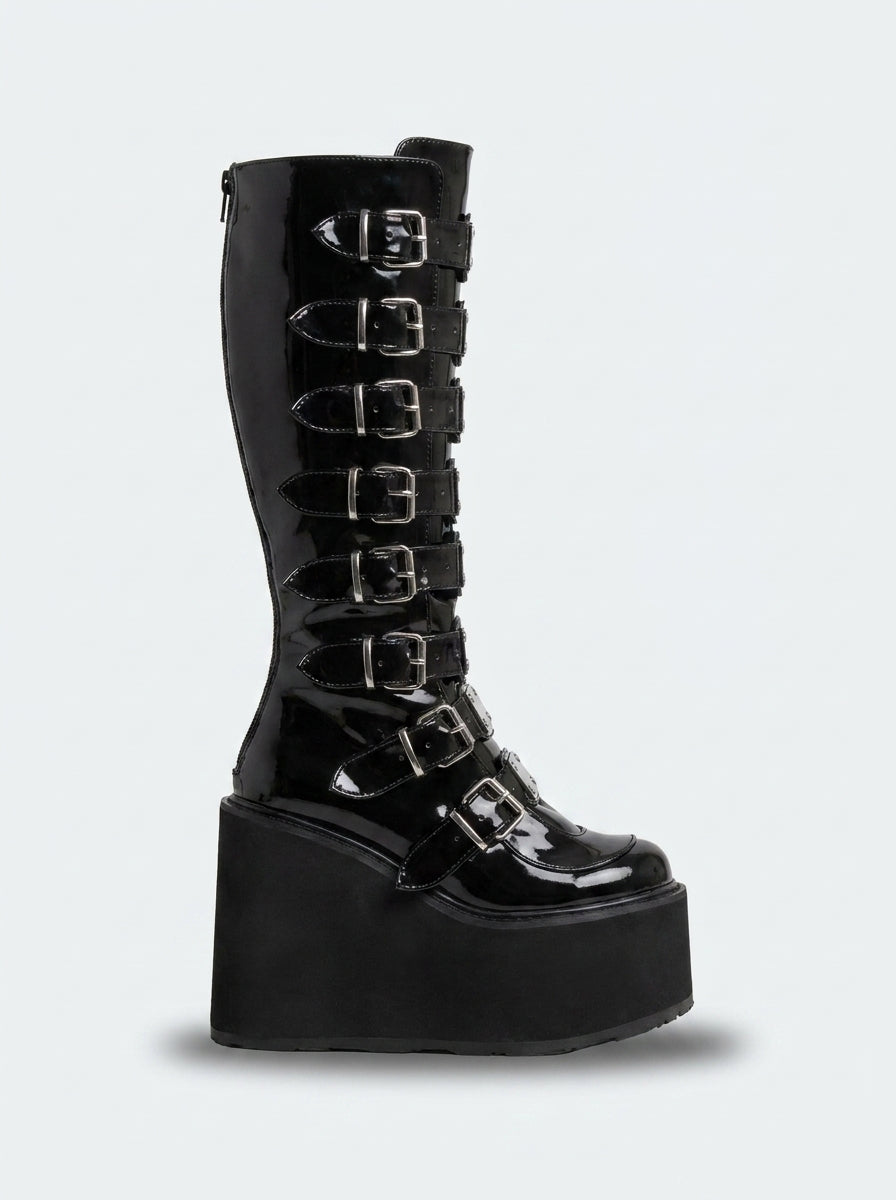 GOTHIC PLATFORM BOOTS BIKER