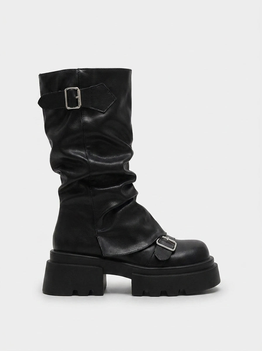 Women Work Boots Platform Biker