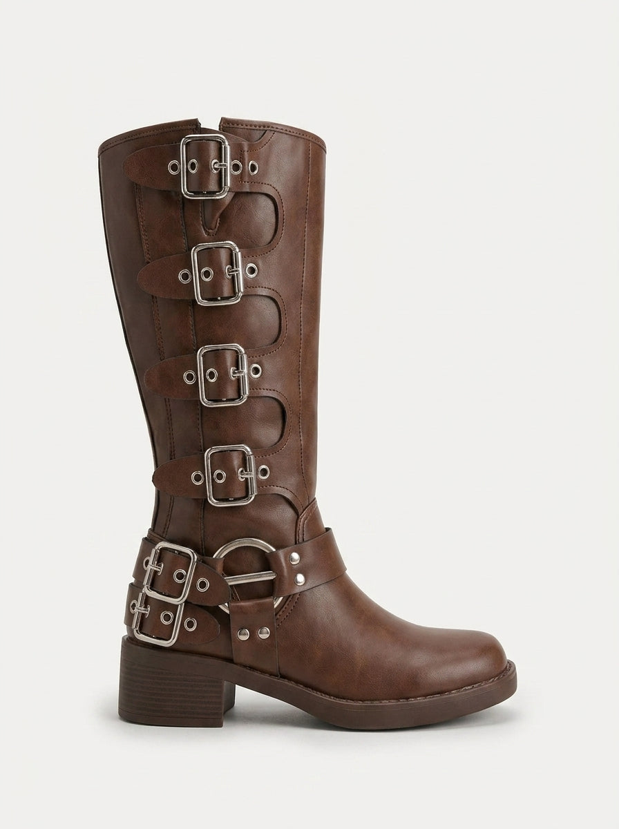 METAL HIGH KNEE BOOTS - VAEL CREATION