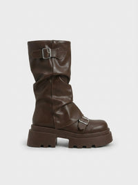 Women Work Boots Platform Biker
