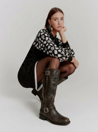 Tan boots women combat platform