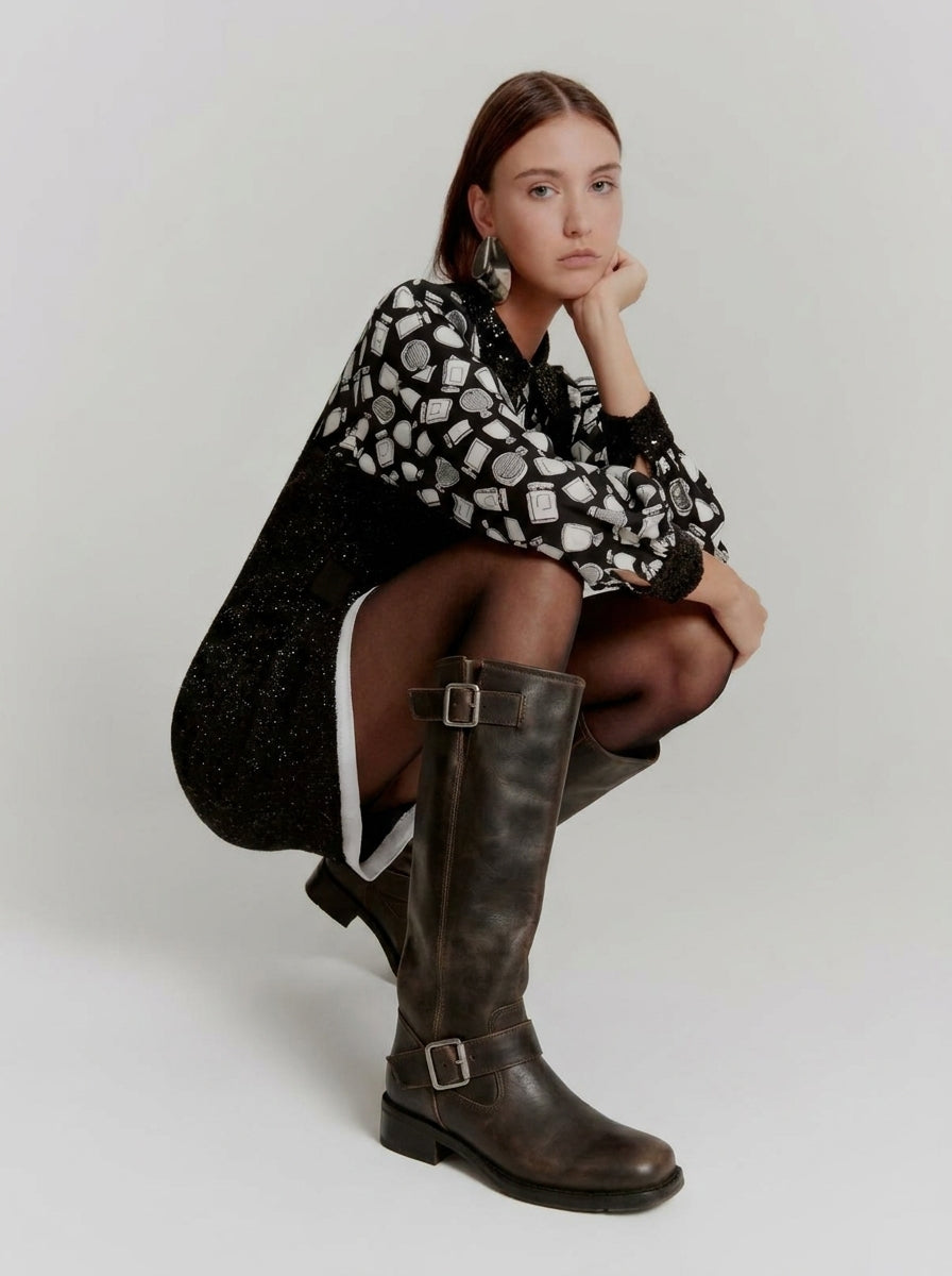 Tan boots women combat platform