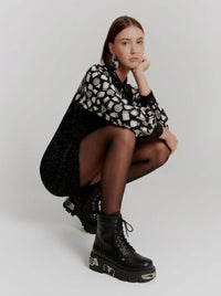 GOTHIC BIKER BLACK PLATFORM BOOTS