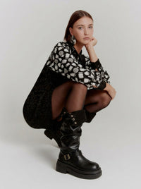 Women Platform Boots Chunky Knee