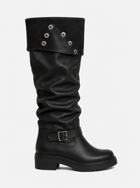 Women Leather Boots Platform Chunky
