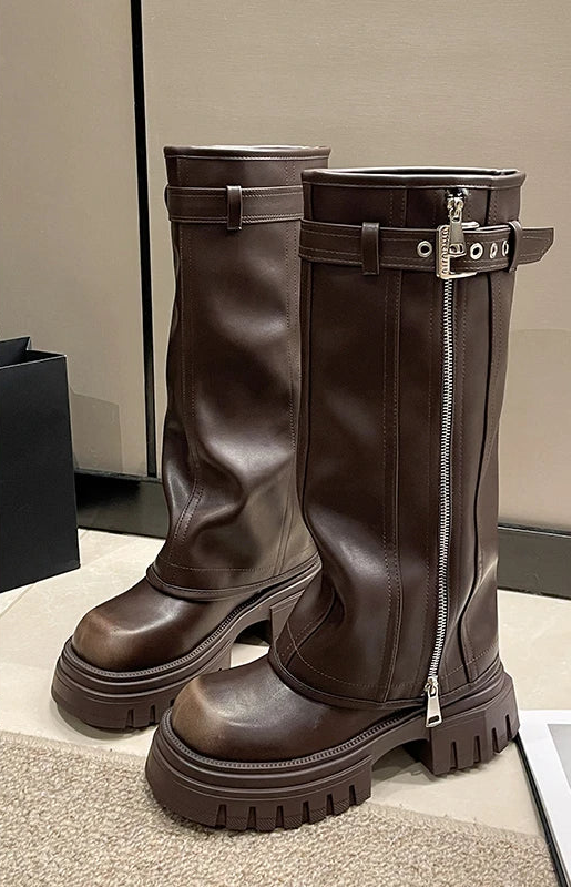 Women Platform Boots Knee High