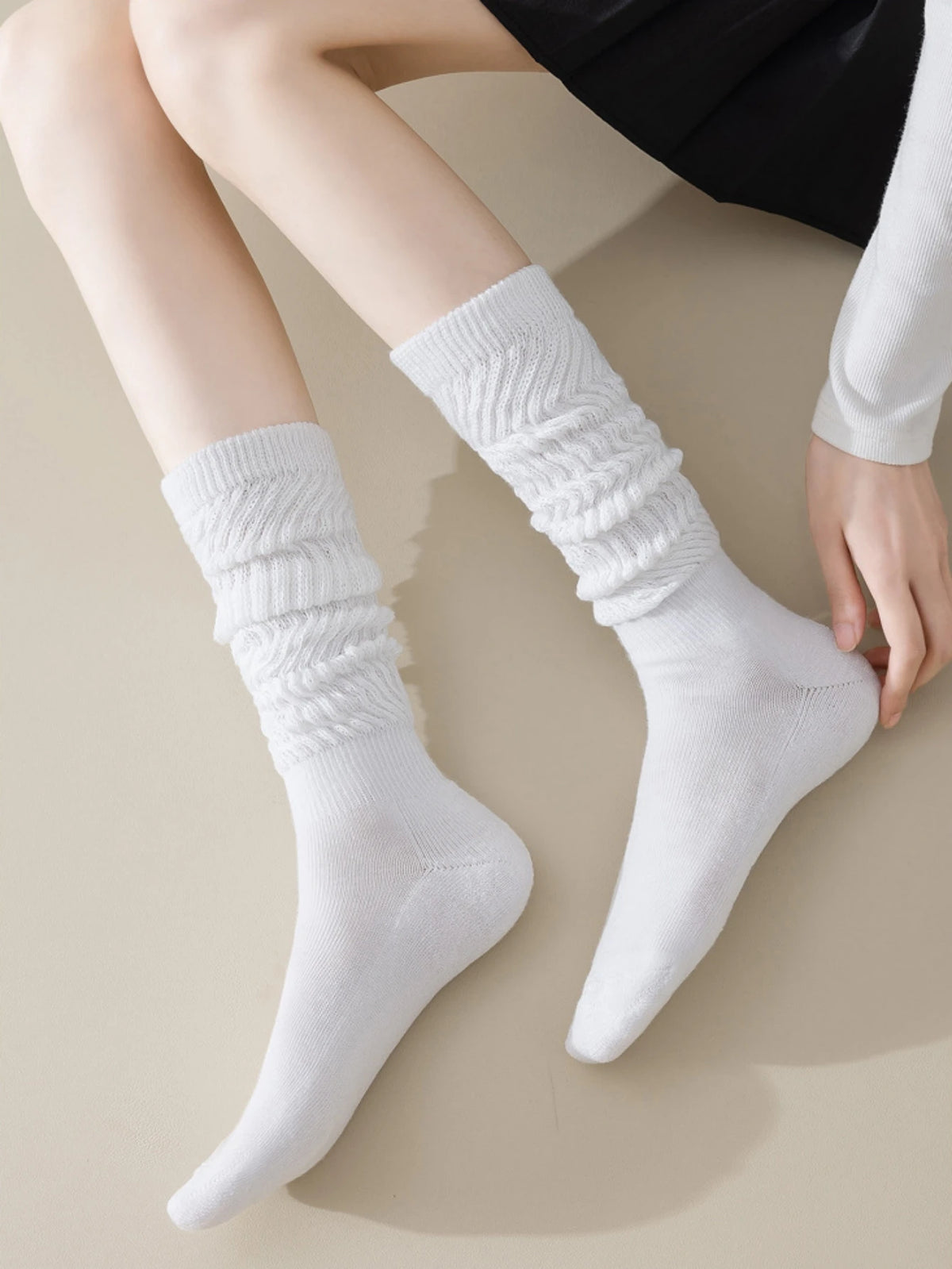 KNEE-HIGH SLOUCHY TERRY SOCKS