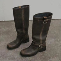 Tan boots women combat platform