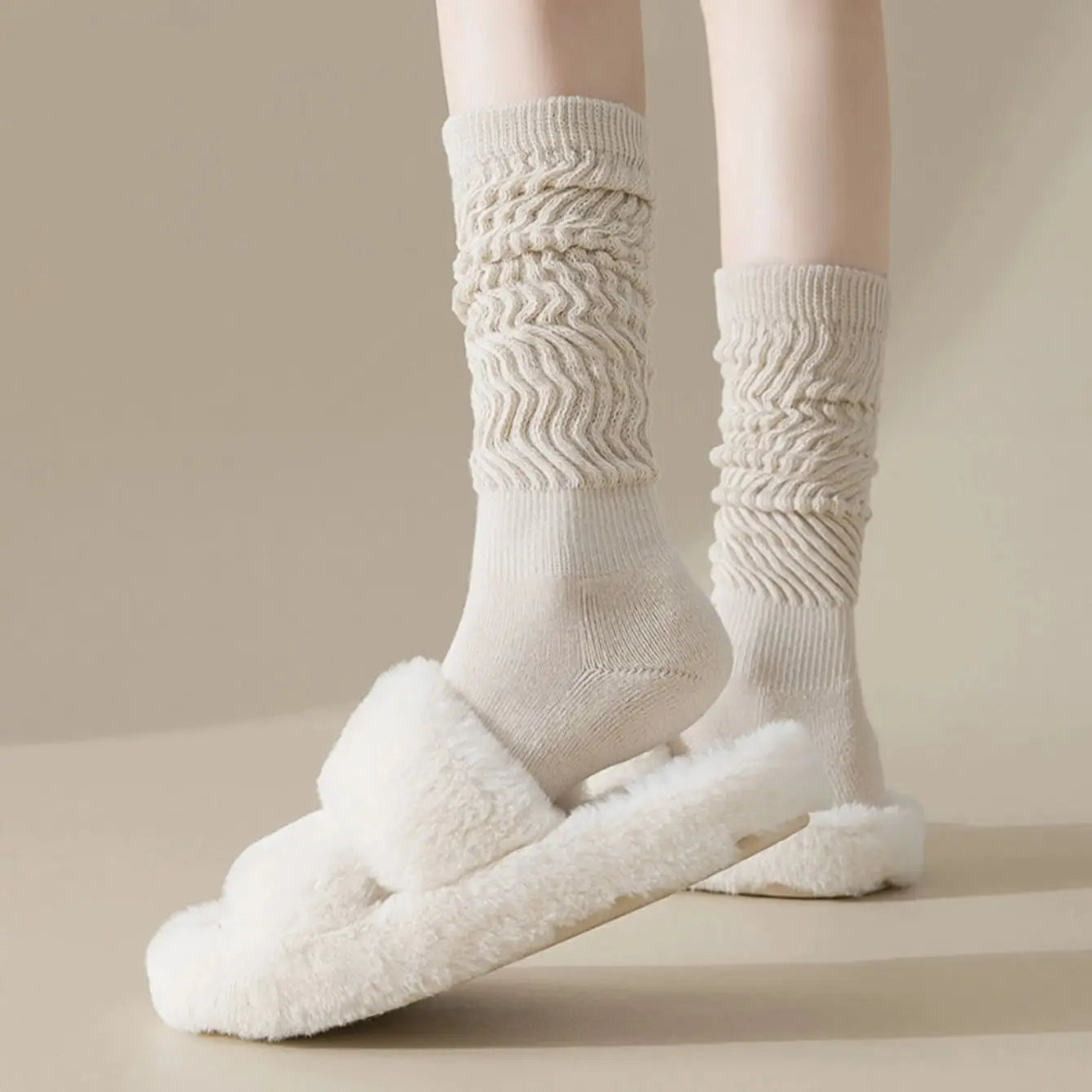KNEE-HIGH SLOUCHY TERRY SOCKS