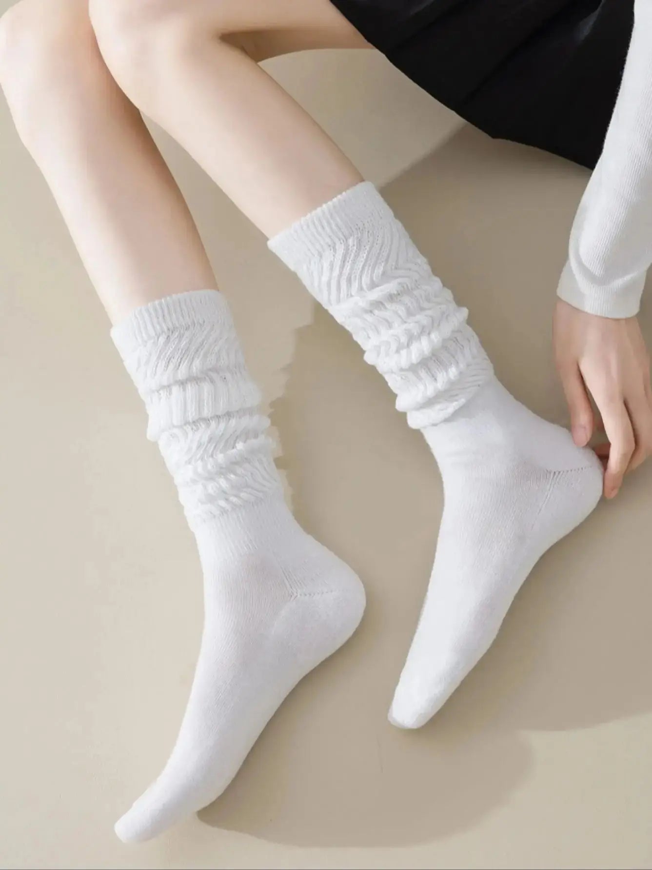 KNEE-HIGH SLOUCHY TERRY SOCKS