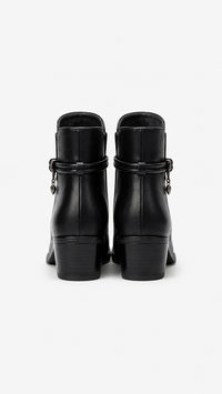 WOMEN ANKLE BOOTS FUR LINED LEATHER