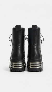 GOTHIC BIKER BLACK PLATFORM BOOTS