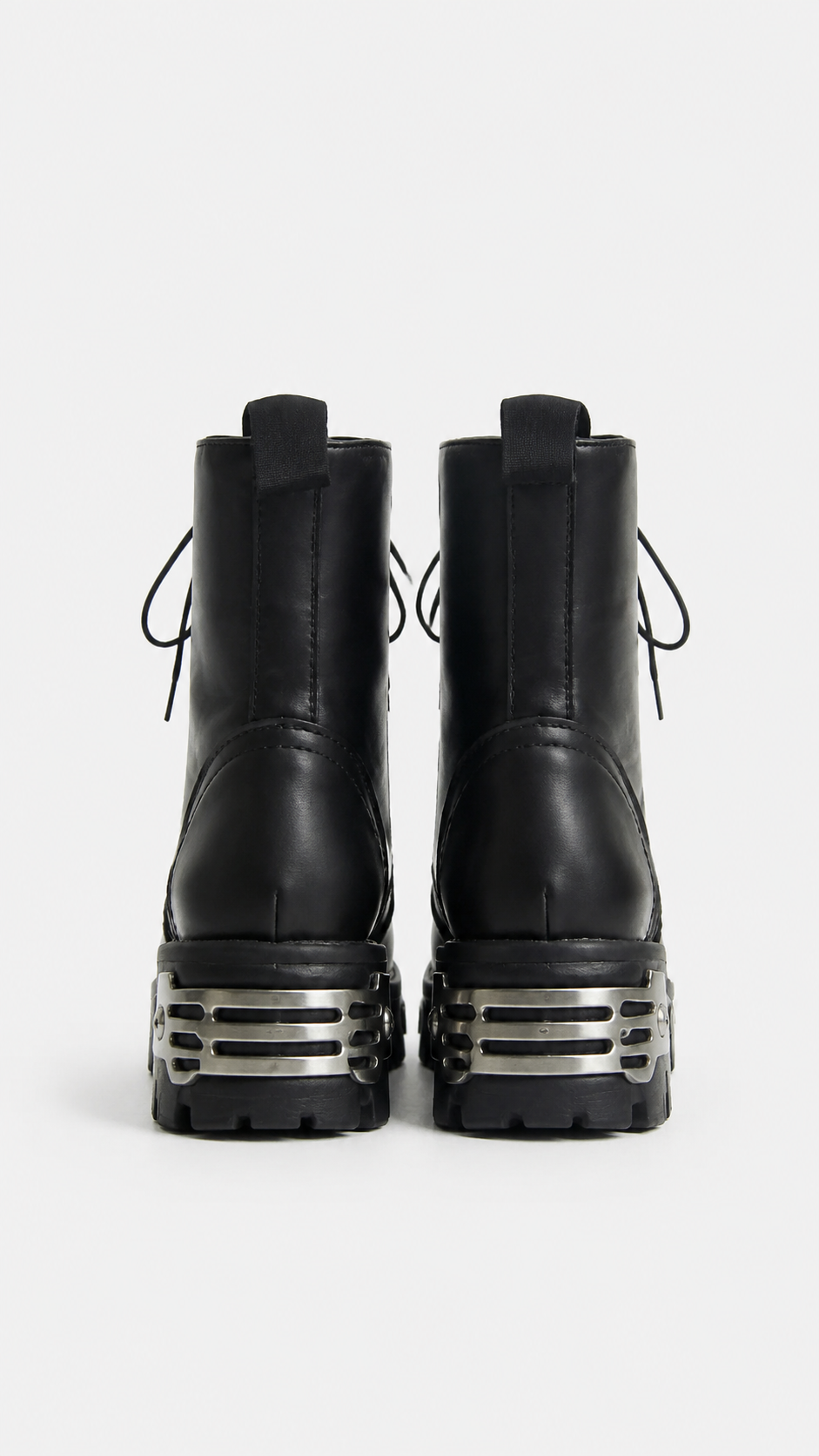 GOTHIC BIKER BLACK PLATFORM BOOTS