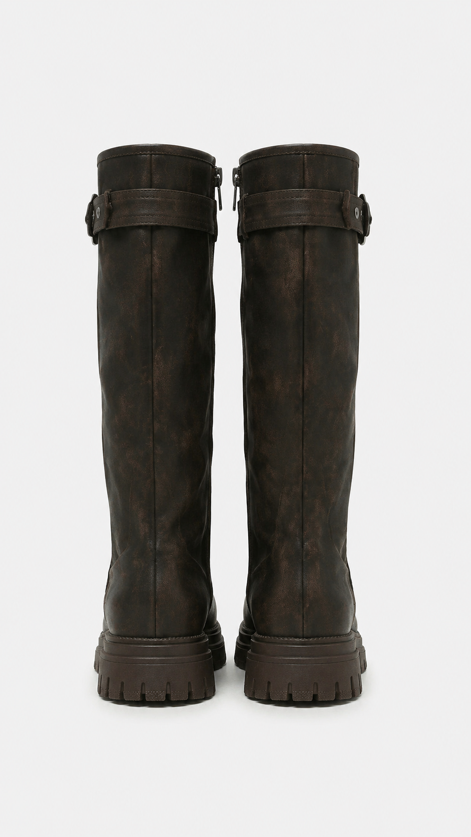 ZIPPER BUCKLE HIGH KNEE BOOTS VAEL