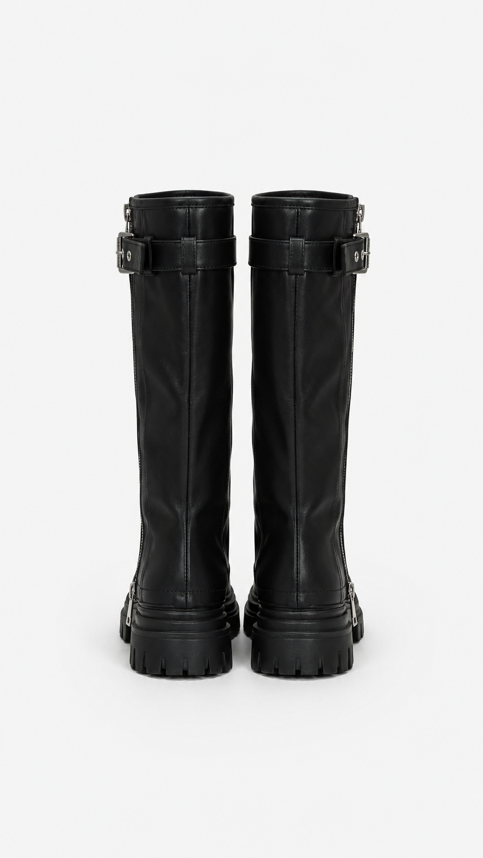 ZIPPER BUCKLE HIGH KNEE BOOTS VAEL