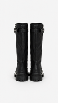 ZIPPER BUCKLE HIGH KNEE BOOTS VAEL