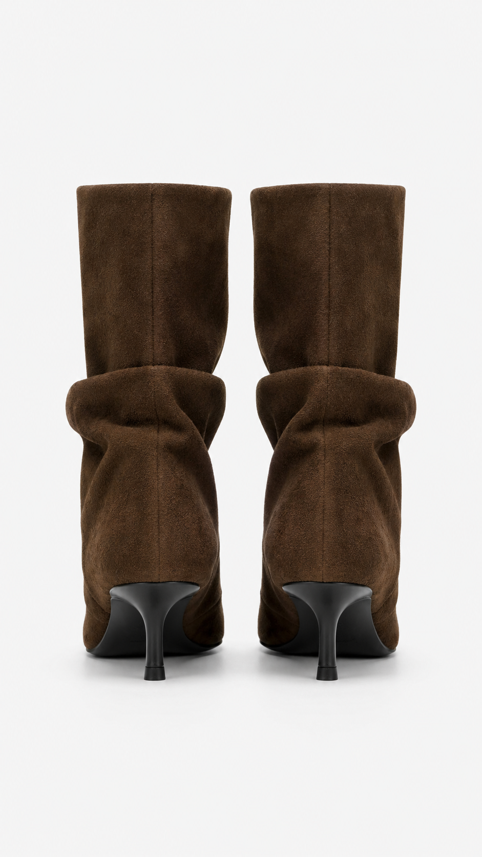 PLEATED SUEDE BOOTS POINTED HEEL