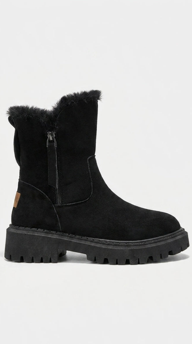 Women Snow Boots Warm Suede Platform