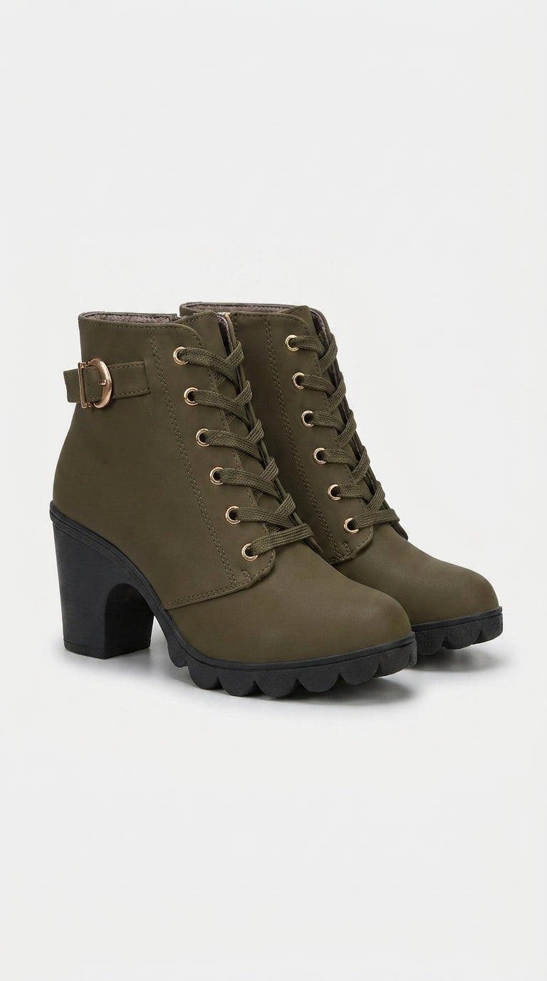 WOMEN CLARITY LACE-UP HEELS