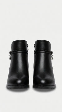 WOMEN ANKLE BOOTS FUR LINED LEATHER